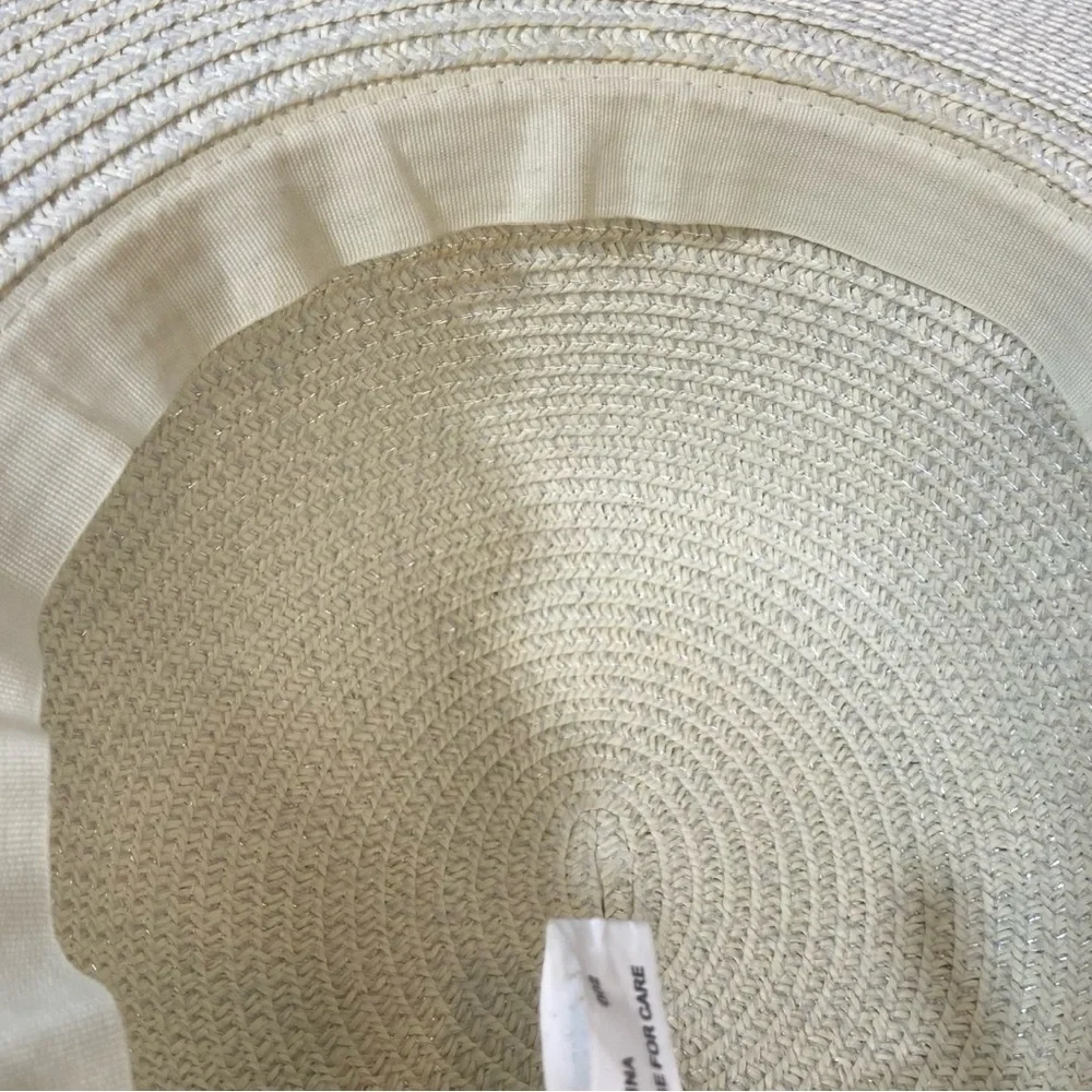 MAGID Women's Wide Brim Sunhat Bone Sz OS Beach Coastal Grandma Nautical Seaside